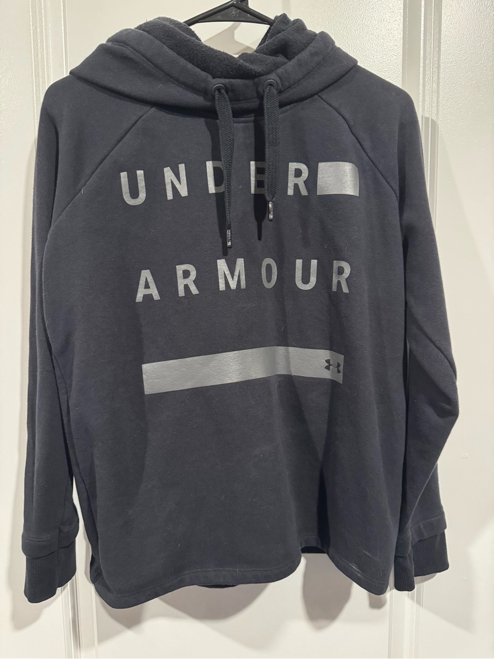 Under Armour Black Crewneck Hoodie with Reflective Logo